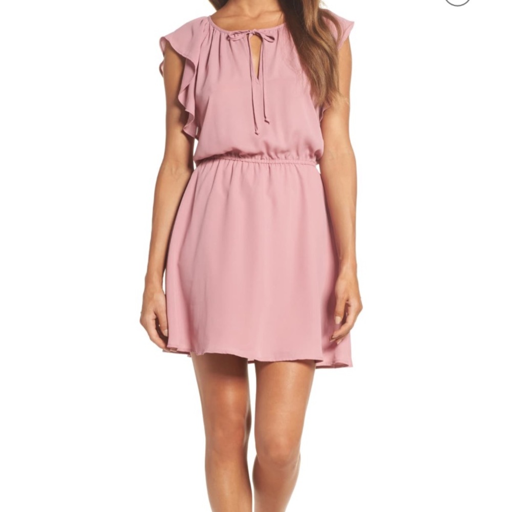 bb dakota adrienn fit and flare dress dusty rose